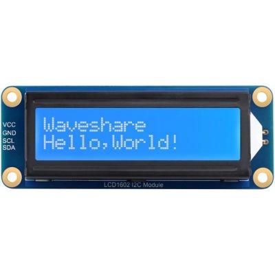 Waveshare LCD1602 displej, 16×2, I2C, bílá na modré – Zboží Živě