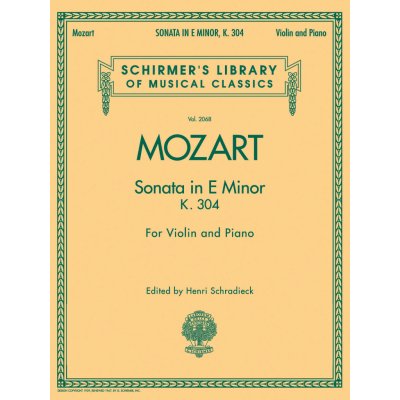 Sonata In E Minor For Violin and Piano K.304 noty pro housle a klavír 1051769 – Sleviste.cz