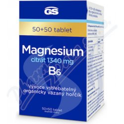 GS Magnesium citrát 1340mg + B6 50 + 50 tablet