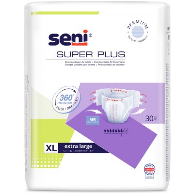 Seni Super Plus absorpční plenkové kalhotky s lepítky XL, 30 ks – Zbozi.Blesk.cz