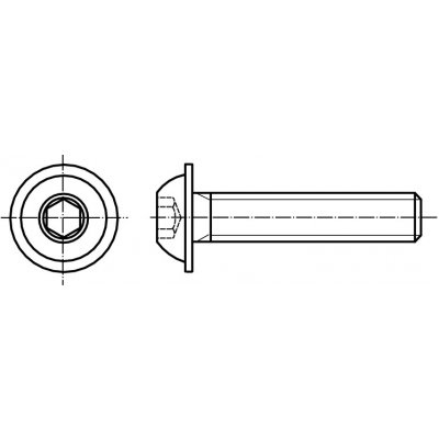 PROFISTYL ISO 7380 INBUS (IMBUS) šroub půlkulatá hlava vnitřní šestihran s límcem BUTTON nerez A2 Varianta: ISO 7380 FL INBUS (IMBUS) šroub půlkulatá hlava vnitřní šestihran s límcem nerez A2 M04x030 – Zboží Mobilmania