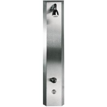 SANELA Nerezové sprchové panely Nerezový sprchový nástěnný panel s piezo tlačítkem pro dvě vody, regulace míchací baterií SLZA 21PH