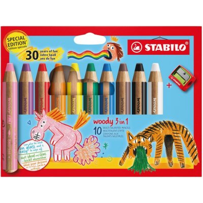 Stabilo Woody pastelky 3 v 1 Anniversary 10 ks – Hledejceny.cz