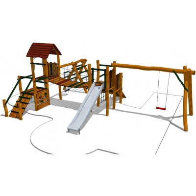 Playground System hřiště sestava se skluzavkou a houpačkou z akátu Permoník – Zboží Mobilmania