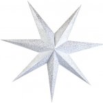 Bílý papírový lampion hvězda postříbřená 7cípů 140cm – Sleviste.cz