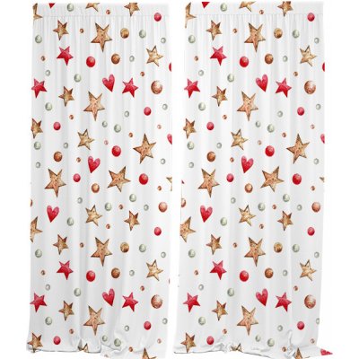 IMPAR Závěsy Vánoční hvězdy (Rozměr : 140x250, Materiál: Interlock) – Hledejceny.cz