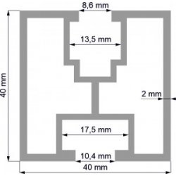 ehlinik Al profil solar - 40x40 economy, 1m