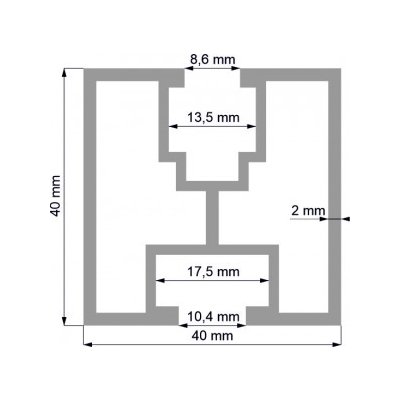 ehlinik Al profil solar - 40x40 economy, 1m – Sleviste.cz