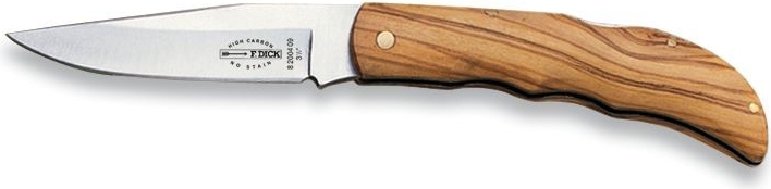F.Dick Kapesní skládací nůž s rukojetí z olivového dřeva 9 cm