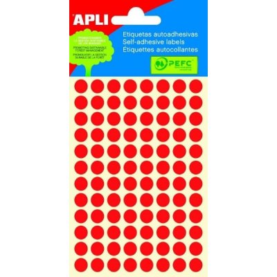 Samolepicí etikety O 8 mm - červené – Zboží Živě