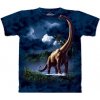 Pánské Tričko Pánské batikované triko The Mountain Brachiosaurus modrá