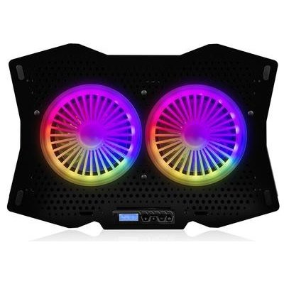 Modecom MC-CF18 RGB chladící podložka pro notebooky do velikosti 18", 2 ventilátory, RGB LED podsvícení, černá, PL-MC-CF-18-RGB