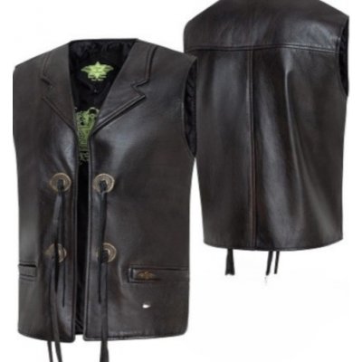 Stars & Stripes Vesta kožená Bonanza Stars & Stripes pánská hnědá – Zboží Mobilmania