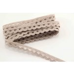 Bavlněná paličkovaná krajka - s obloučky - kakaová - šířka 1 cm – Zboží Mobilmania