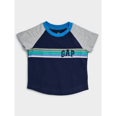Baby tričko GAP Logo arch raglan tee Modrá – Zboží Dáma