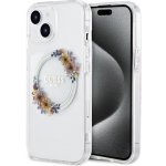 Guess PC/TPU Flowers Ring Glossy Logo MagSafe iPhone 15 Plus čiré – Zboží Mobilmania