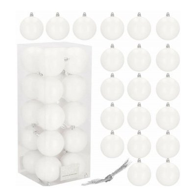 SPRINGOS Vánoční baňky bílé 8cm sada 20ks CA0840-XG – Sleviste.cz