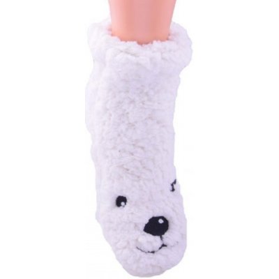 Vlněné dětské zimní ponožky s protiskluzem ZVÍŘÁTKO UK LOOKEN krémová – Zboží Mobilmania
