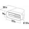 Příslušenství pro odsavač par, digestoř Faber F-UR 150 - přechodové vertikální koleno 90° čtyřhran - kruh