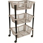 EXCELLENT Vozík se 3 košíky na kolečkách šedá – Zboží Dáma