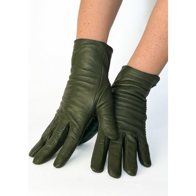 módní dámské kožené rukavice zelené barvy – Zboží Mobilmania