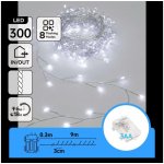 Aigostar B.V.LED Venkovní vánoční řetěz 300xLED/8 funkcí 3xAA 9,3m IP44 studená bílá B103033WR – Hledejceny.cz