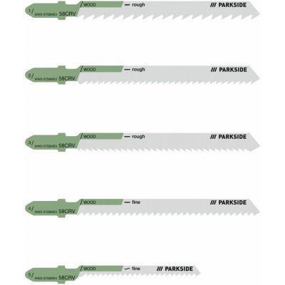 PARKSIDE Sada pilových listů pro přímočarou pilu PSTZ 3 A1, 5dílná (pilové listy na dřevo) – Zboží Dáma