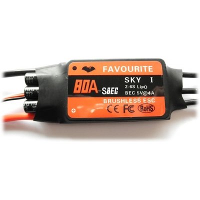 Favourite SKY Regulátor otáček 80A SBEC 2-6S 82g ESC Air/Heli – Hledejceny.cz