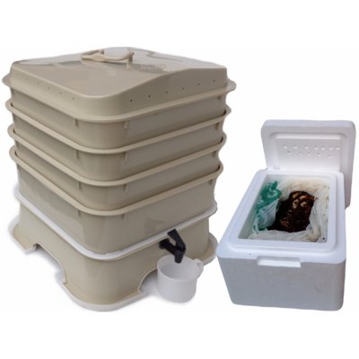 Vermikompostér VermiHut Plus 4 patrový béžový – Zboží Dáma