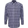 Pánská Košile Premier Workwear pánská kostkovaná košile Mulligan s dlouhým rukávem bílá modrá námořní