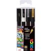 Klasický fotorámeček Posca Univerzální sada akrylátových popisovačů 0,9 - 1,3 mm Černá, bílá, zlatá, stříbrná 4 kusy PC-3M