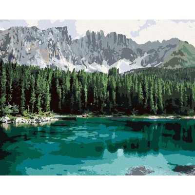 zuty Malování Podle Čísel Jezero S Horami A Lesem 80 x 100 Cm Plátno 8596530108900 – Zboží Dáma