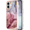 Pouzdro a kryt na mobilní telefon Apple PROTEMIO 86964 IMD MARBLE Ochranný kryt pro Apple iPhone 16 ROSE RED