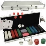 KIK Poker sada v hliníkovém kufříku 500 žetonů 2 balíčky karet – Zboží Dáma