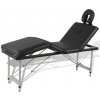 Masážní stůl a židle Vida XL 110095 skládací masážní stůl se 4 zónami a dřevěný rám černý