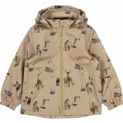 Mikk-Line Lehká dětská přechodová bunda odolná proti větru a dešti hnědá se vzorem 16232 – Sleviste.cz