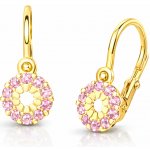Soliter Dětské zlaté náušnice s růžovými zirkony 239 001 00516 – Zboží Mobilmania
