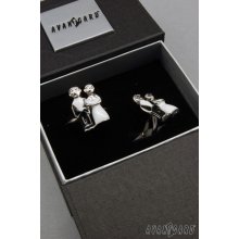 Avantgard Premium stříbrná/Lesk-svatební manžetové knoflíčky