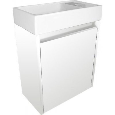 BPS-koupelny Koupelnová skříňka závěsná s keramickým umyvadlem Marta 40 White P/L – Zboží Mobilmania