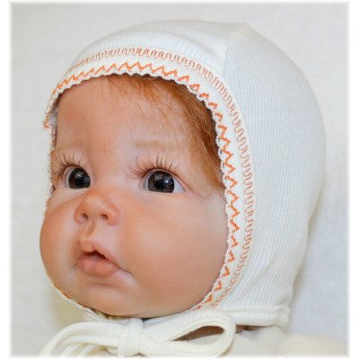 Novorozenecká bavlněná čepička krémová – Zboží Dáma