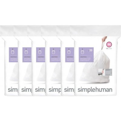 Simplehuman Sáčky 45 L typ M zatahovací 6 x 20ks 120 sáčků 25 µm CW0261-2 – Sleviste.cz
