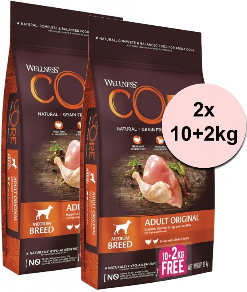 Wellness Core Adult Original Medium Breed Turkey & Chicken 2 x 10 kg