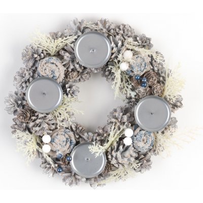 MagicHome Věnec Vianoce, adventní, modro-bílý, 30 cm – Hledejceny.cz
