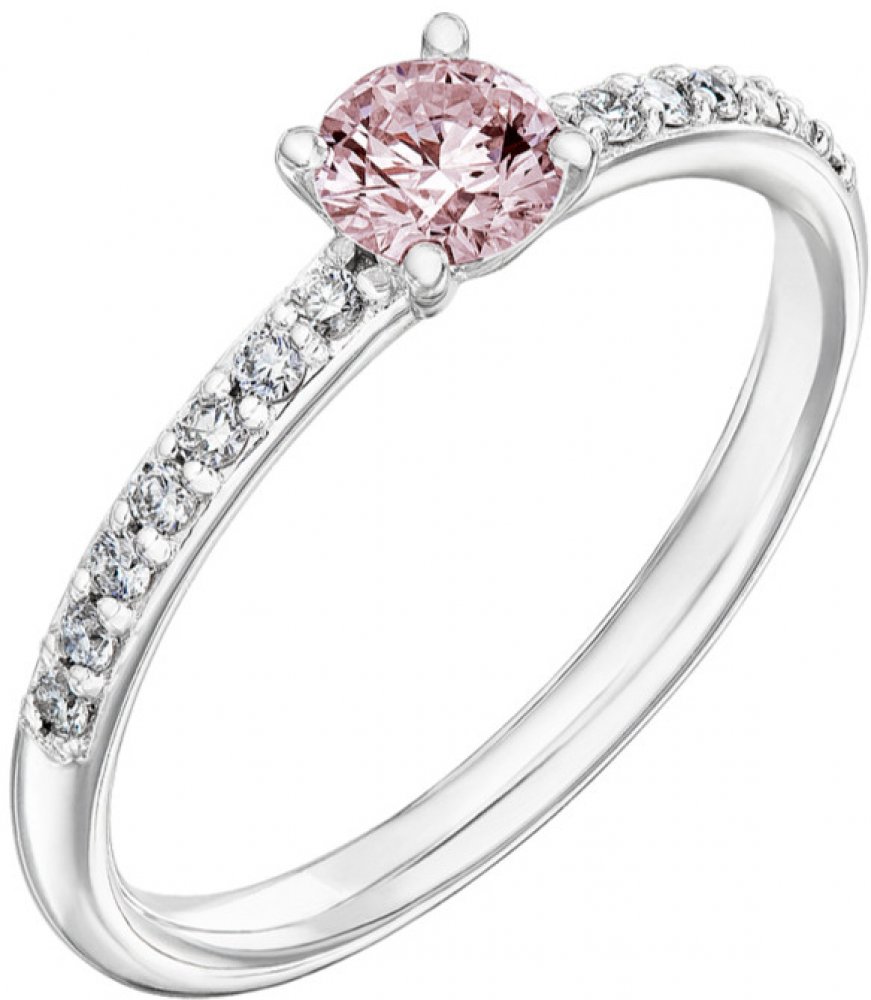 Tiami prsten z bílého zlata s růžovým diamantem Princess RPRW20001 |  Srovnanicen.cz