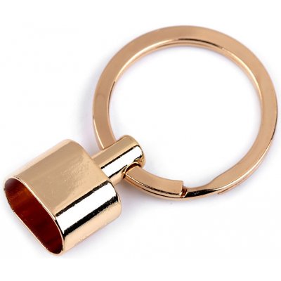 Přívěsek na klíče Kovová koncovka s kroužkem 8x14 mm 2 zlatá klasik – Zboží Mobilmania