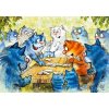 Lovely Cards Pohlednice Modré kočky - Napínavé domino