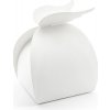 Svatební cukrovinka PartyDeco Krabičky na dárky - bílé s křídlama 10 ks