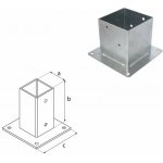 Domax šroubovací patka sloupku se čtvercovou základnou PSP 140 - 141 x 150 x 220 x 2.5 mm – Sleviste.cz