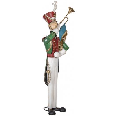 Veliká kovová socha Louskáček Nutcracker s trubkou 65*71*218 cm Clayre & Eef – Hledejceny.cz