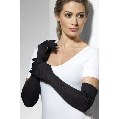 Fever Long Gloves 9363 - Dlouhé rukavičky Černá